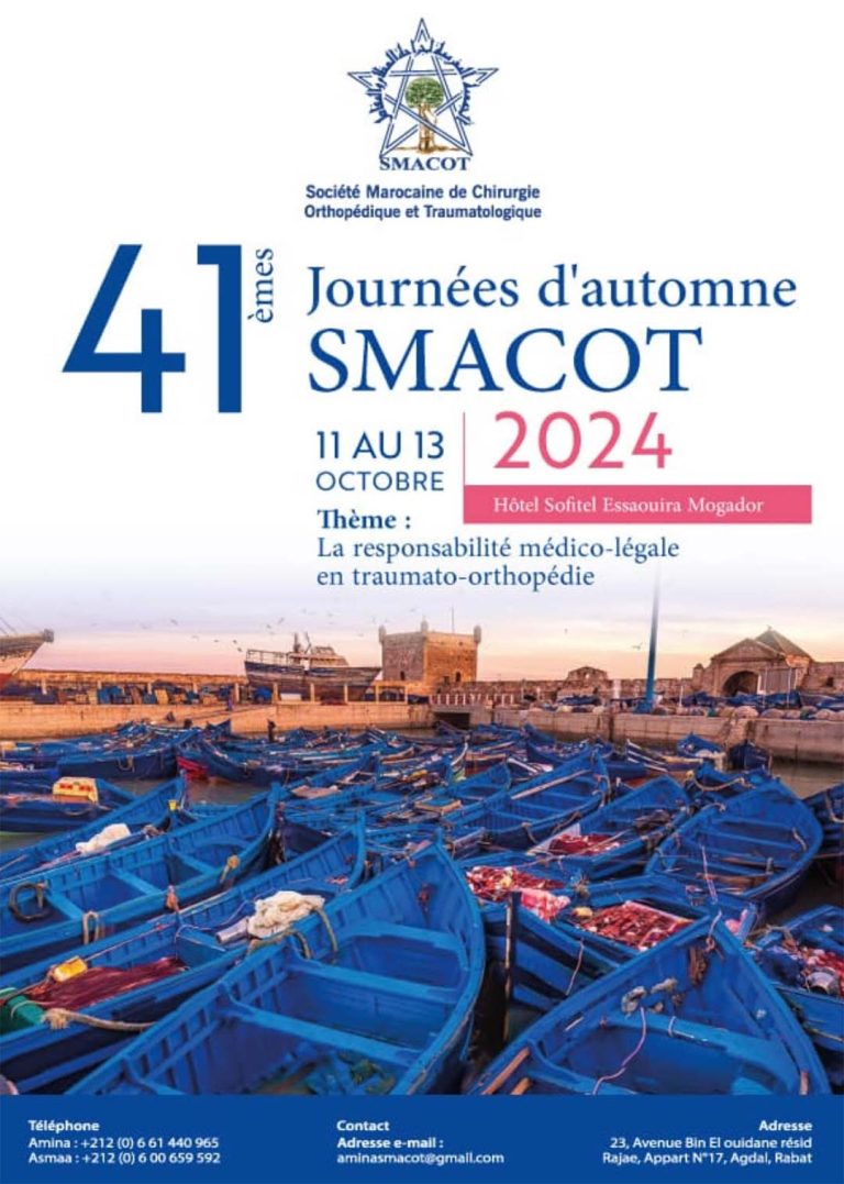 41èmes Journées d’automne de la Société marocaine de chirurgie orthopédique et traumatologique (SMACOT)